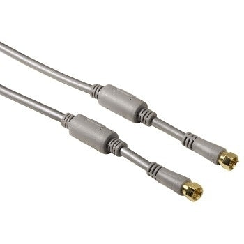 Hama Satellite Connection Cable, F-plug - F-plug, 100 dB, 1.5 m cable coaxial Satélite 1,5 m F-Male Plug Plata