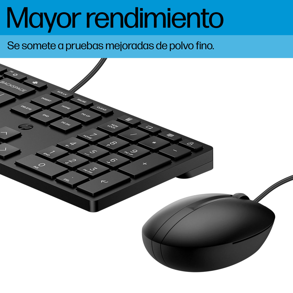 HP Wired Desktop 320MK Mouse and Keyboard teclado Ratón incluido Hogar / Oficina USB Negro (7)