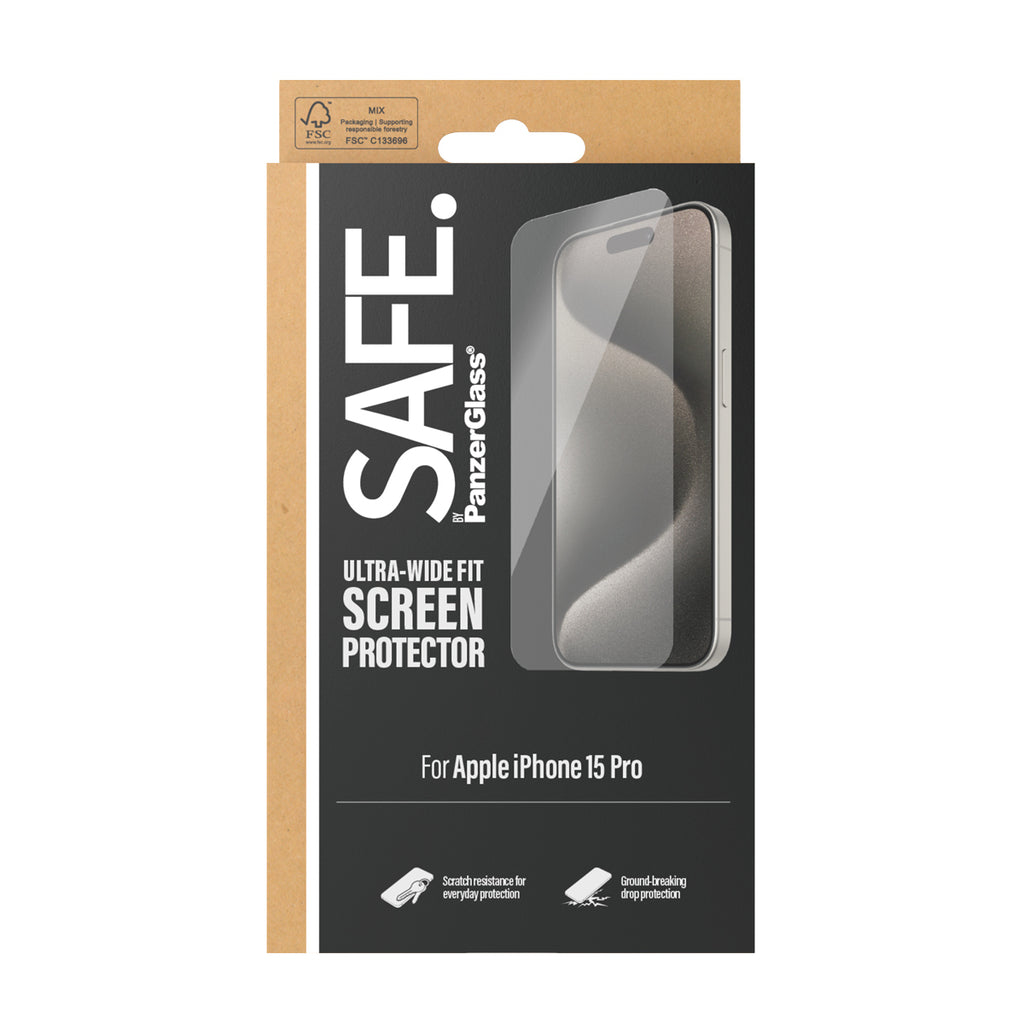 PanzerGlass SAFE. by ® Screen Protector iPhone 15 Pro | Ultra-Wide Fit Protector de pantalla Apple 1 pieza(s) (3)