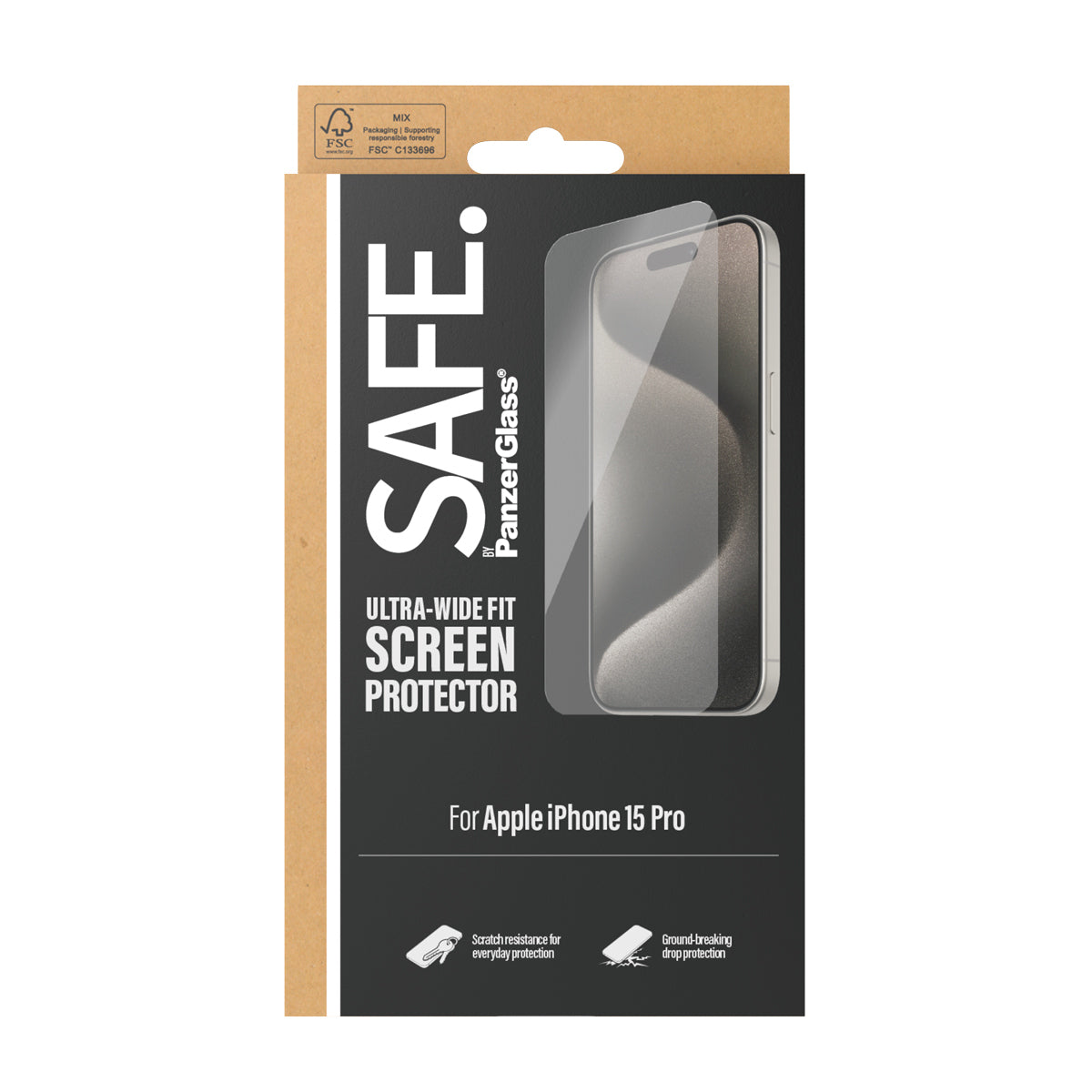PanzerGlass SAFE. by ® Screen Protector iPhone 15 Pro | Ultra-Wide Fit Protector de pantalla Apple 1 pieza(s) (3)