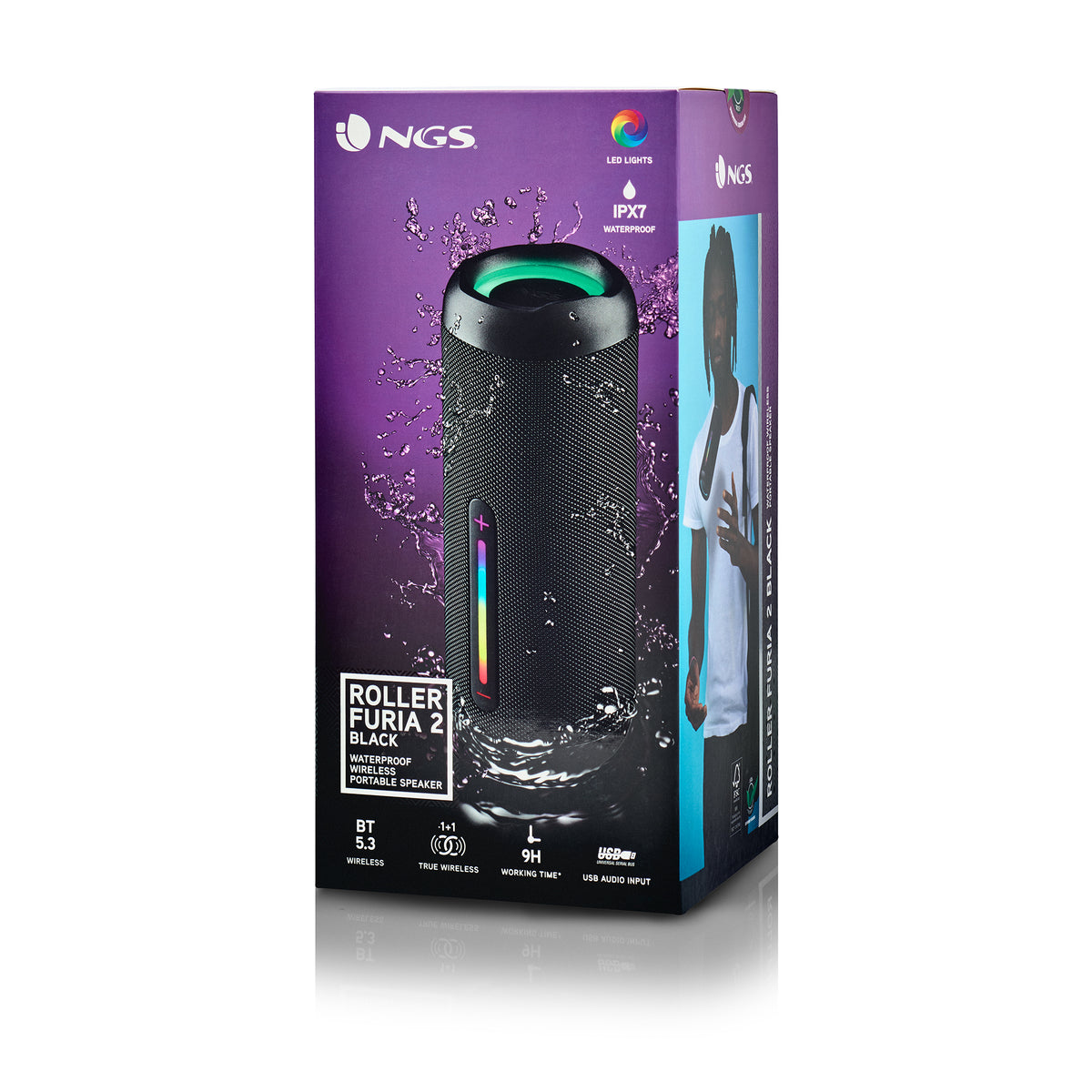 NGS ROLLER FURIA 2 Altavoz portátil estéreo Negro 15 W (5)