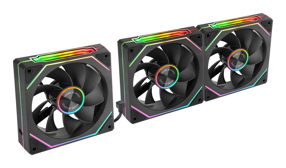 Mars Gaming MF-LINKFINITYKIT2R Carcasa del ordenador Ventilador 12 cm Negro 3 pieza(s) (4)