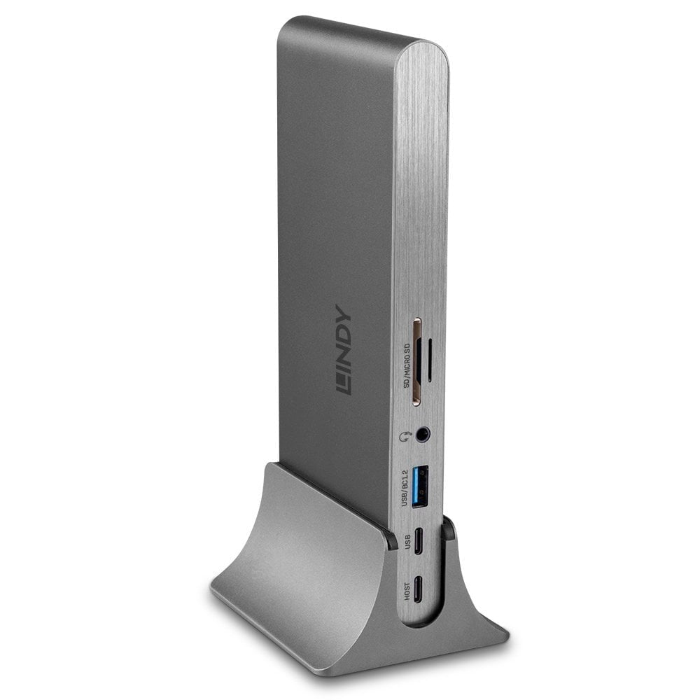 Lindy 43349 base para portátil y replicador de puertos Alámbrico USB 3.2 Gen 1 (3.1 Gen 1) Type-C Plata (4)