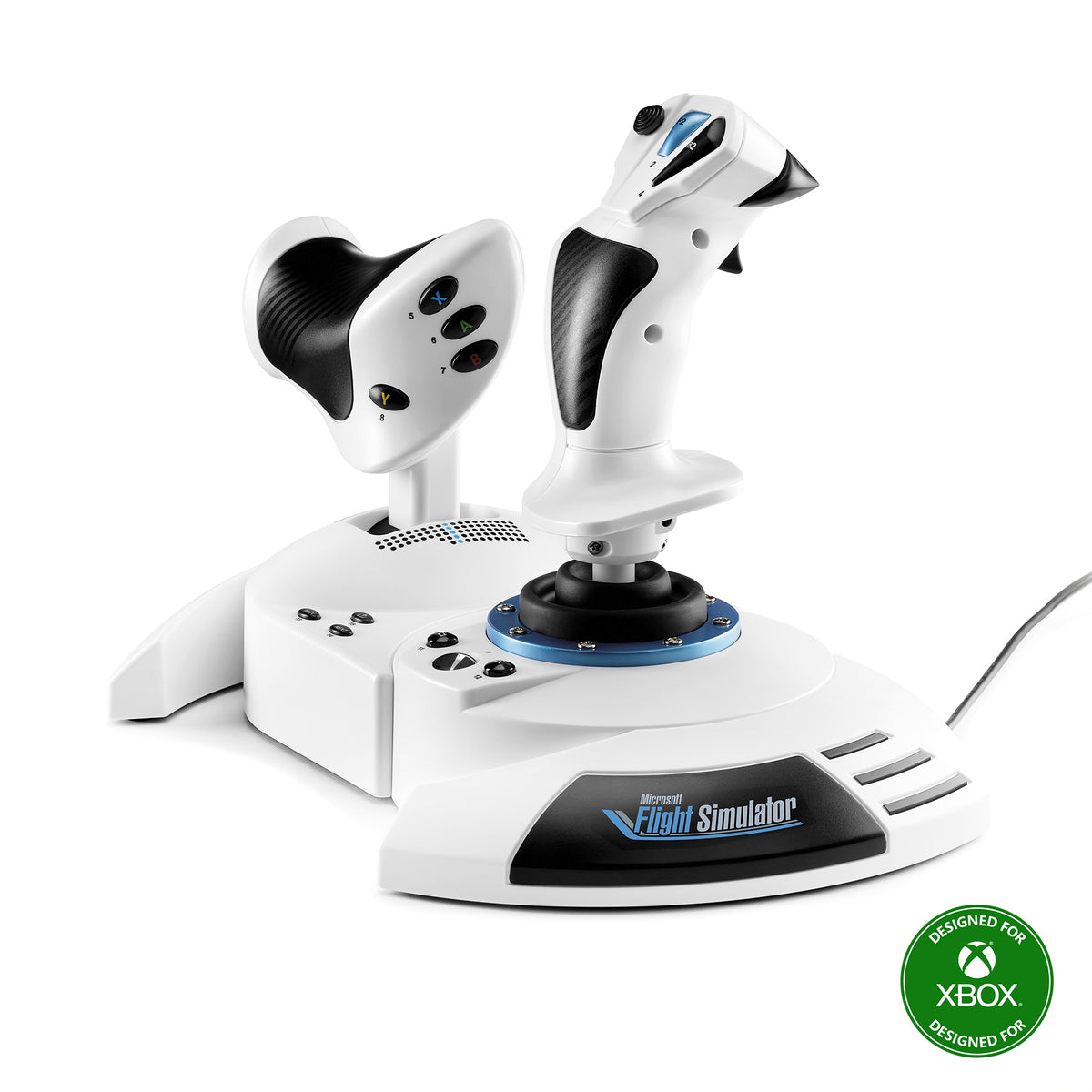 Thrustmaster T.Flight Hotas One Microsoft Flight Simulator Edition Negro, Blanco USB Joystick/Palanca de control lateral + cuadrante de aceleración Analógico/Digital PC, Xbox One, Xbox One S, Xbox One X