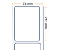 Zebra Labels, Others, Papel Normal, Z-Perform 1000T, An: 74 mm, Al: 210 mm, Di: 127 mm, C: 25.4 mm 3014042-T