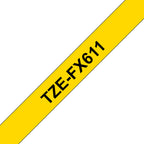Brother TZE-FX611 cinta para impresora de etiquetas Negro sobre amarillo (2)