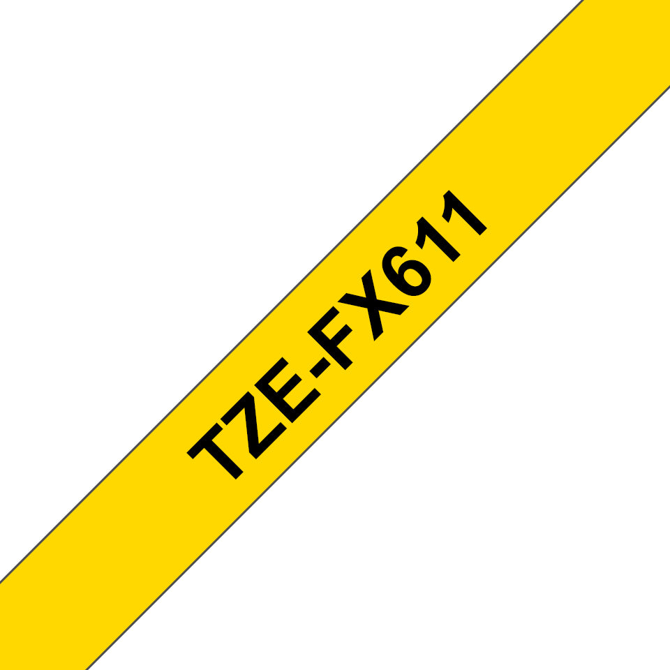 Brother TZE-FX611 cinta para impresora de etiquetas Negro sobre amarillo (2)