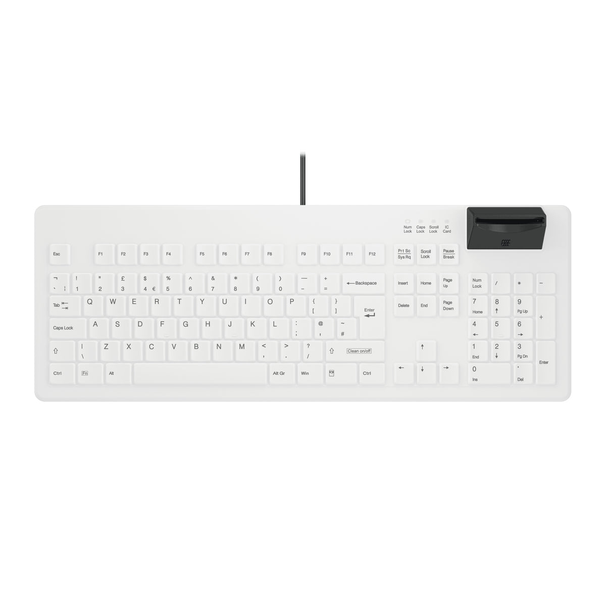 Contour Design Active Key AK-C8200 teclado Médico USB Inglés del Reino Unido Blanco