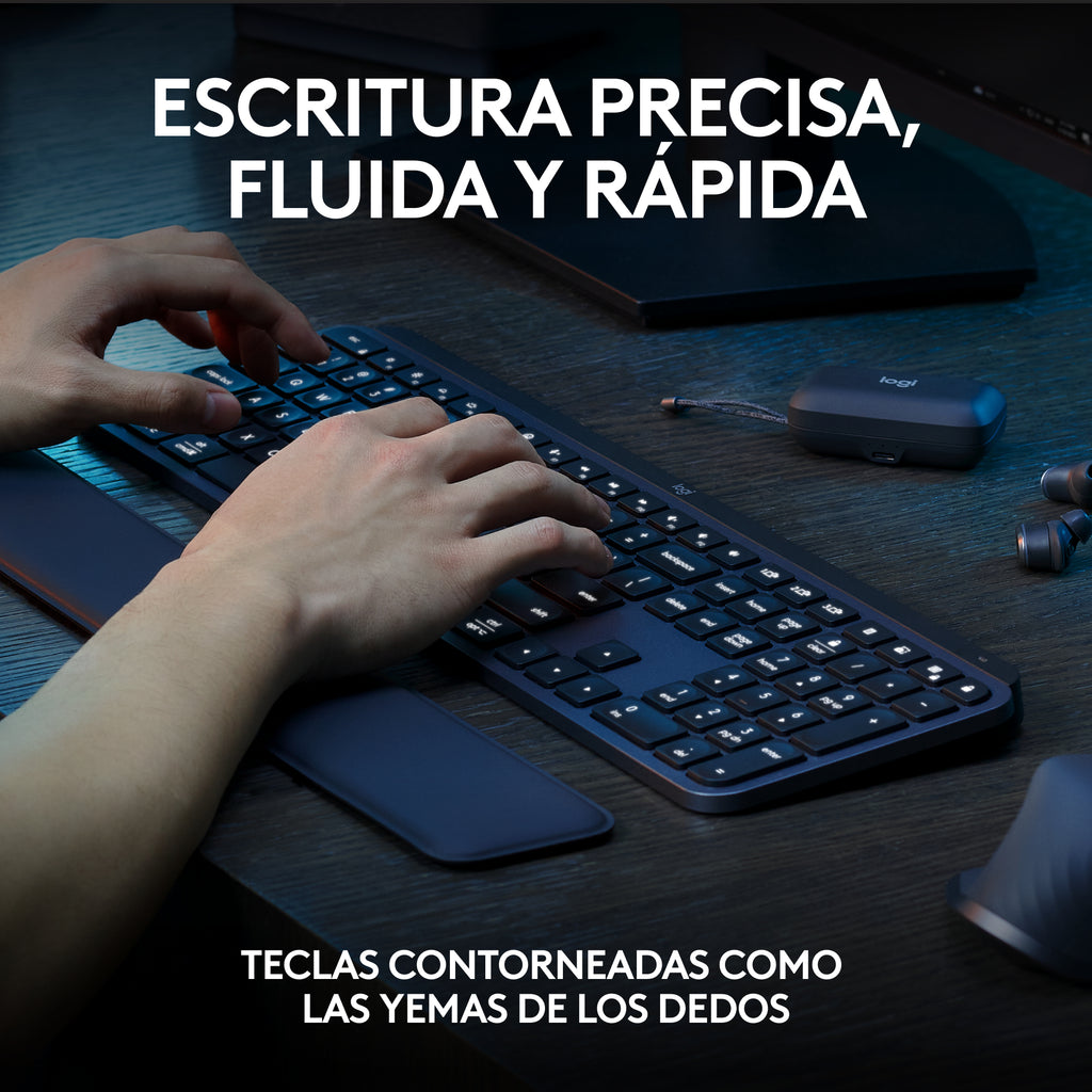 Logitech MX Keys S Combo teclado Ratón incluido Oficina Bluetooth QWERTY Español Grafito (5)