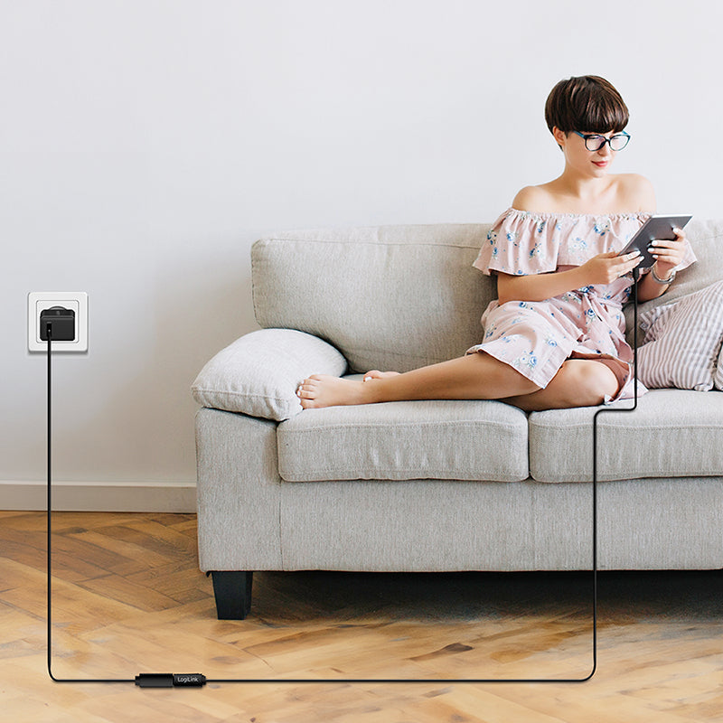LogiLink CU0210 cable USB USB 2.0 1 m USB C 480 Gbit/s 100 W Negro (4)