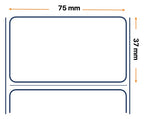 Labels, Zebra, Papel Normal, Z-Perform 1000T Removable, Ancho: 75 mm, Alto: 37 mm, Diámetro: 127 mm, Core: 25.4 mm 3011034-T