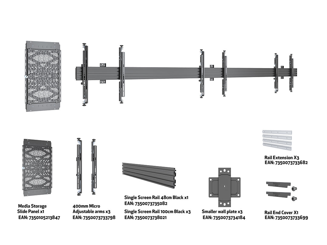 Multibrackets 4356 soporte para pantalla de señalización Negro (7)