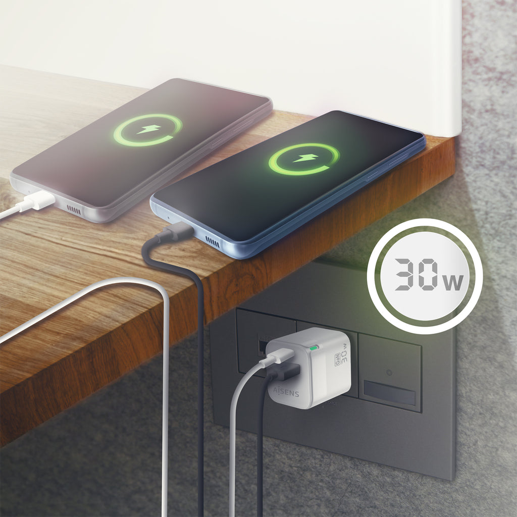 AISENS ASCH-30W2P004-W cargador de dispositivo móvil Universal Corriente alterna Carga rápida Interior (6)