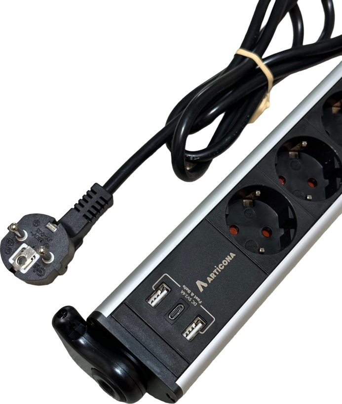 Regleta 3 ranuras + 3x USB A/C 1,4m (3)