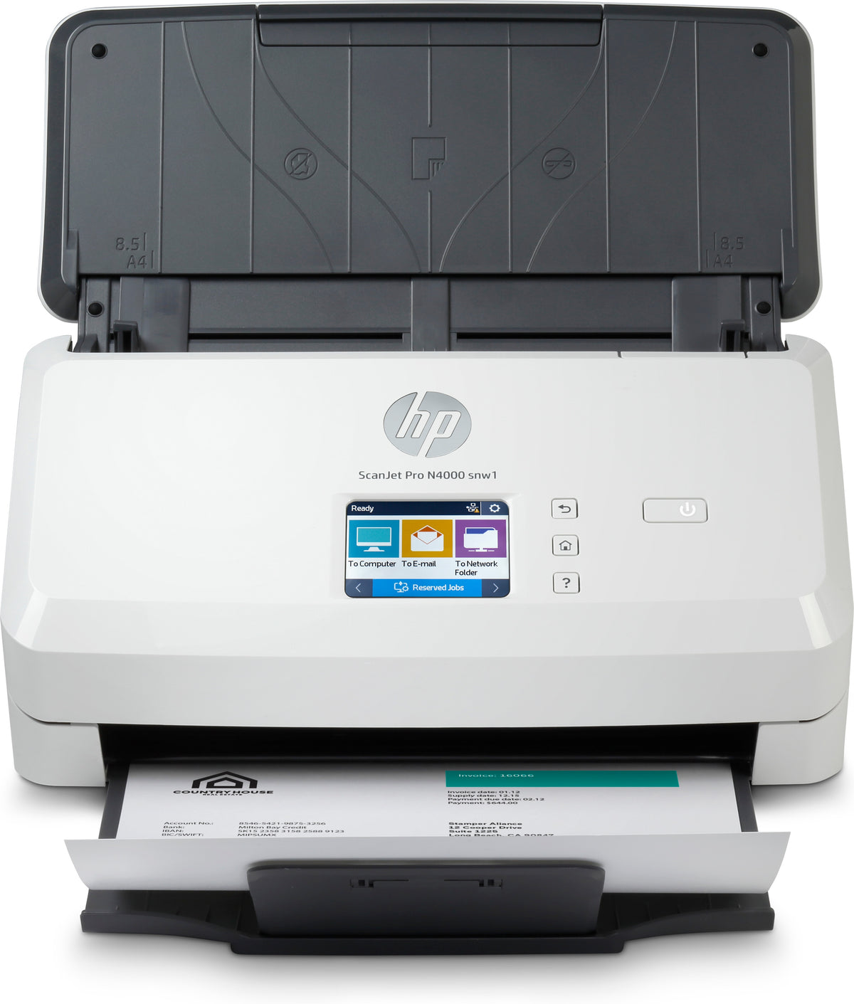 HP Scanjet Pro N4000 snw1 Sheet-feed Scanner Escáner alimentado con hojas 600 x 600 DPI A4 Negro, Blanco (2)