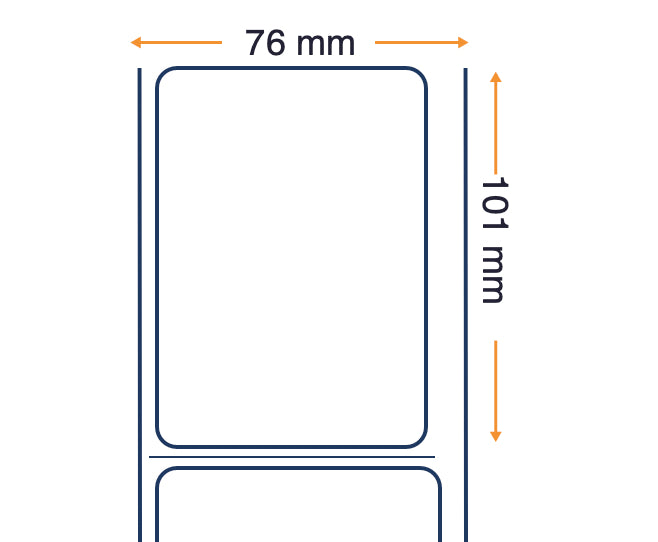 Labels, Zebra, Sintético, Z-Ultimate 3000T Blanco, An: 76.2 mm, Al: 101.6 mm, Diá: 200 mm, Diám: 76 mm 3010961