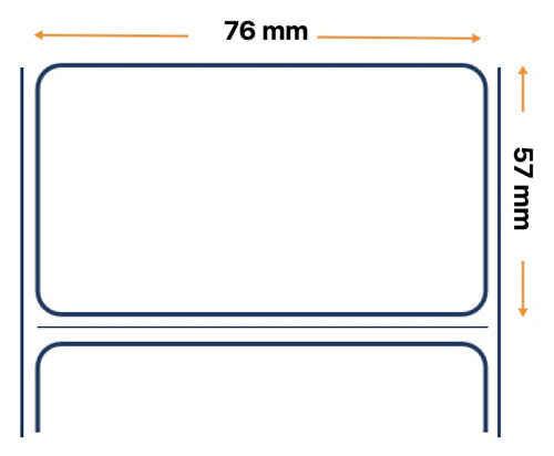 Labels, Zebra, Sintético, Z-Ultimate 3000T, An: 76.2 mm, Al: 57.15 mm, L: 200 mm, C: 76 mm 3004608