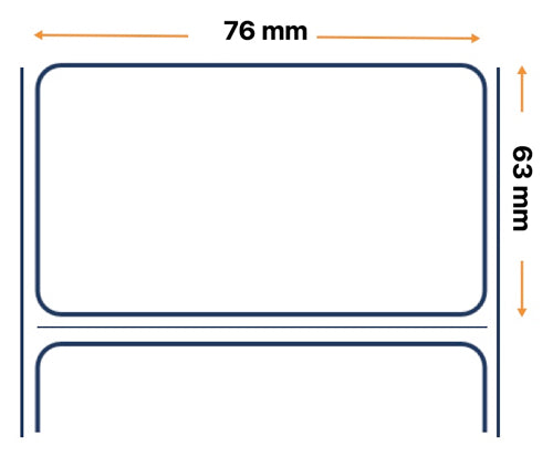 Etiquetas, Zebra, Papel Térmico, Z-Perform 1000D, An: 76.2 mm, Al: 63.5 mm, Dia: 127 mm, C: 25.4 mm 880183-063D
