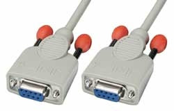Lindy 3m Null modem cable cable de serie Blanco DB-9 (2)