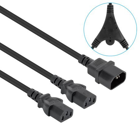 Manhattan 157469 cable de transmisión Negro 1,8 m C14 acoplador Acoplador C13 2 x (2)