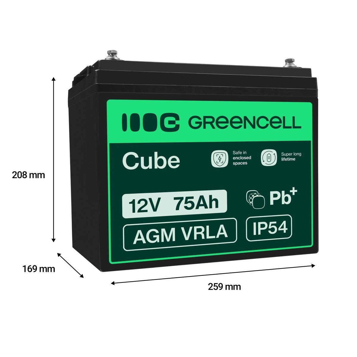verde Cell AGM25 batería SAI plomo-ácido sellada 12V 75 Ah