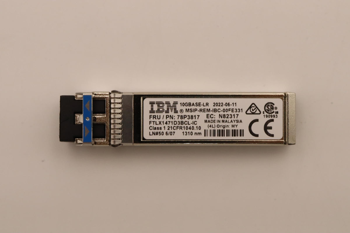 IBM 10GBASE-LR SFP+ Transceiver 78P3817-RFB – Reacondicionado