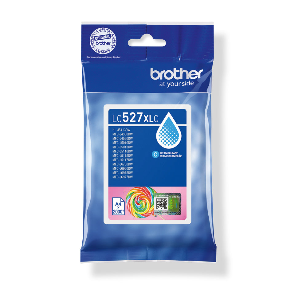 Brother LC527XLC cartucho de tinta 1 pieza(s) Original Alto rendimiento (XL) Cian (2)