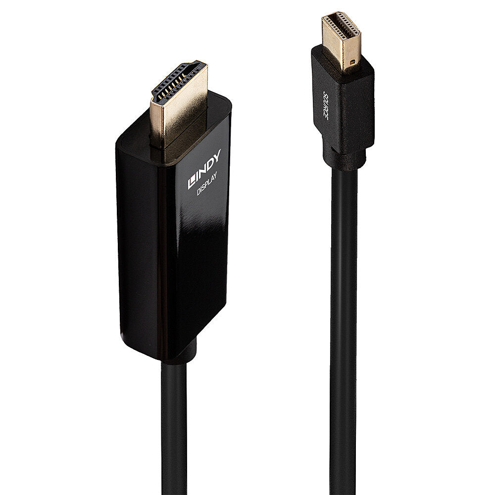 Lindy 36928 adaptador de cable de vídeo 3 m Mini DisplayPort HDMI tipo A (Estándar) Negro (2)