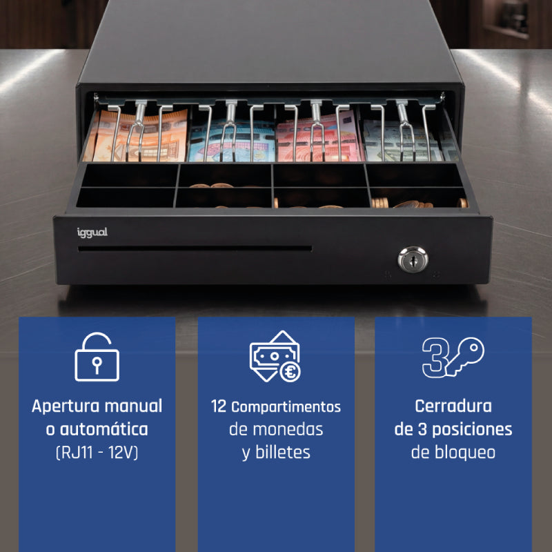 iggual IGG317471 cajón de efectivo Cajón de efectivo automático y manual (3)