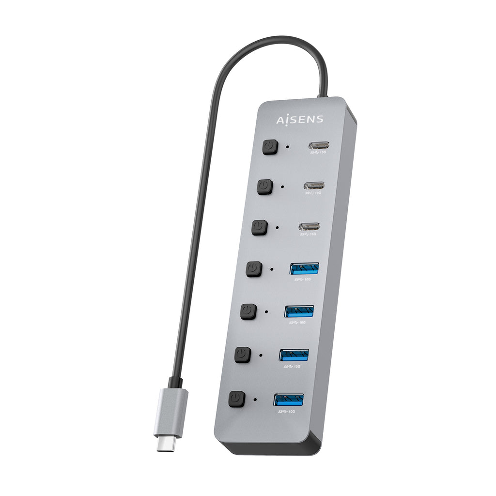 AISENS ASUC-8P044-GR hub de interfaz USB 3.2 Gen 2 (3.1 Gen 2) Type-C 10000 Mbit/s (4)