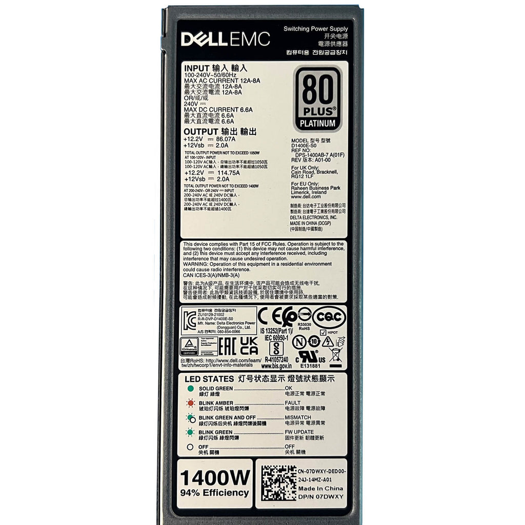 Dell PSU 1400W R650 R750 R760 7DWXY-RFB – Reacondicionado (2)