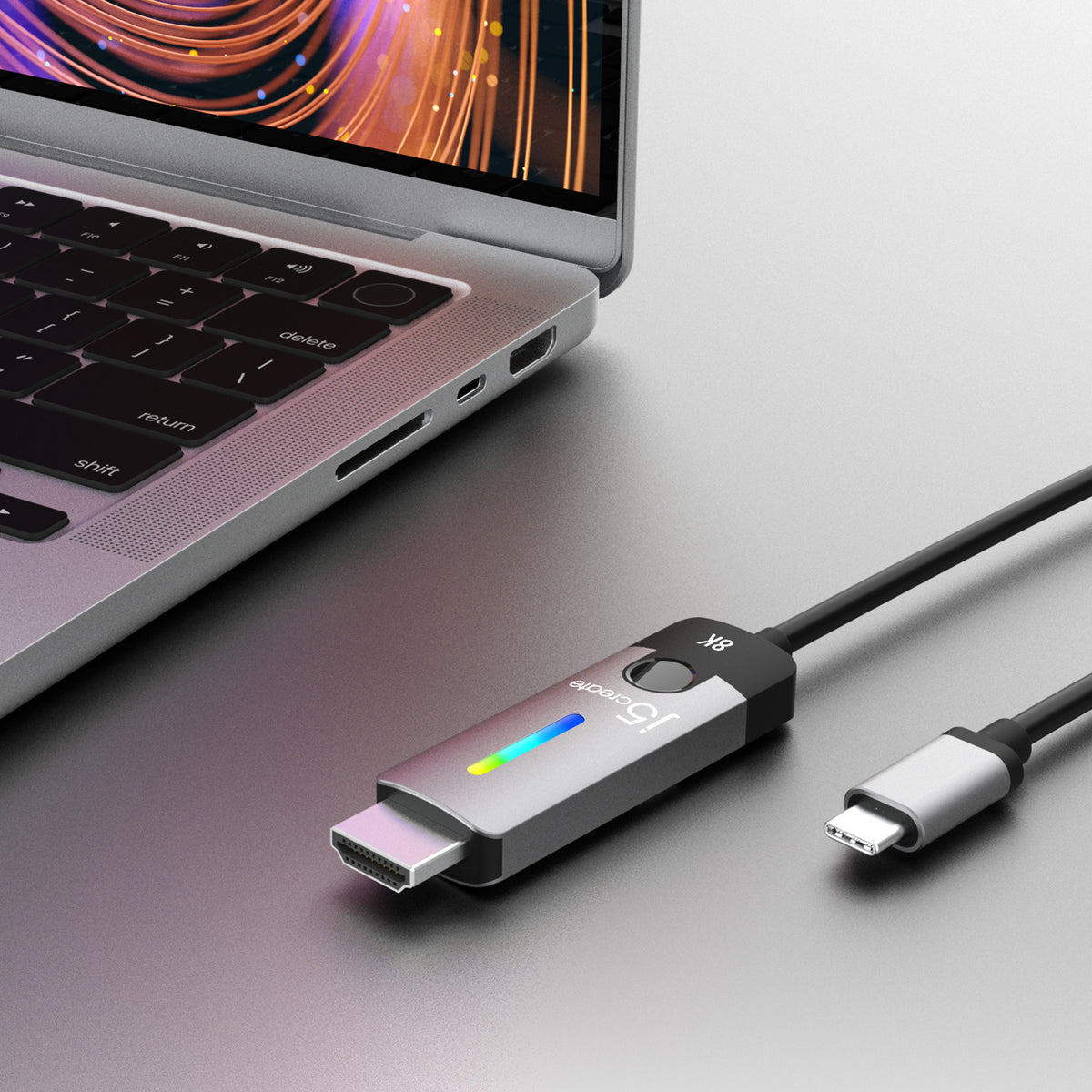 j5create JCC157 1,79 m USB Tipo C Negro, Gris (6)