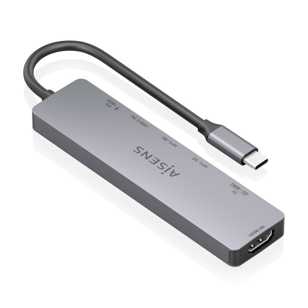 AISENS ASUC-7P048-GR base para portátil y replicador de puertos Alámbrico USB 3.2 Gen 1 (3.1 Gen 1) Type-C (3)