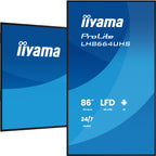 iiyama LH8664UHS-B3AG pantalla de señalización Pantalla plana para señalización digital 2,17 m (85.6") Wifi 500 cd / m² 4K Ultra HD Negro Procesador incorporado Android 24/7 (6)