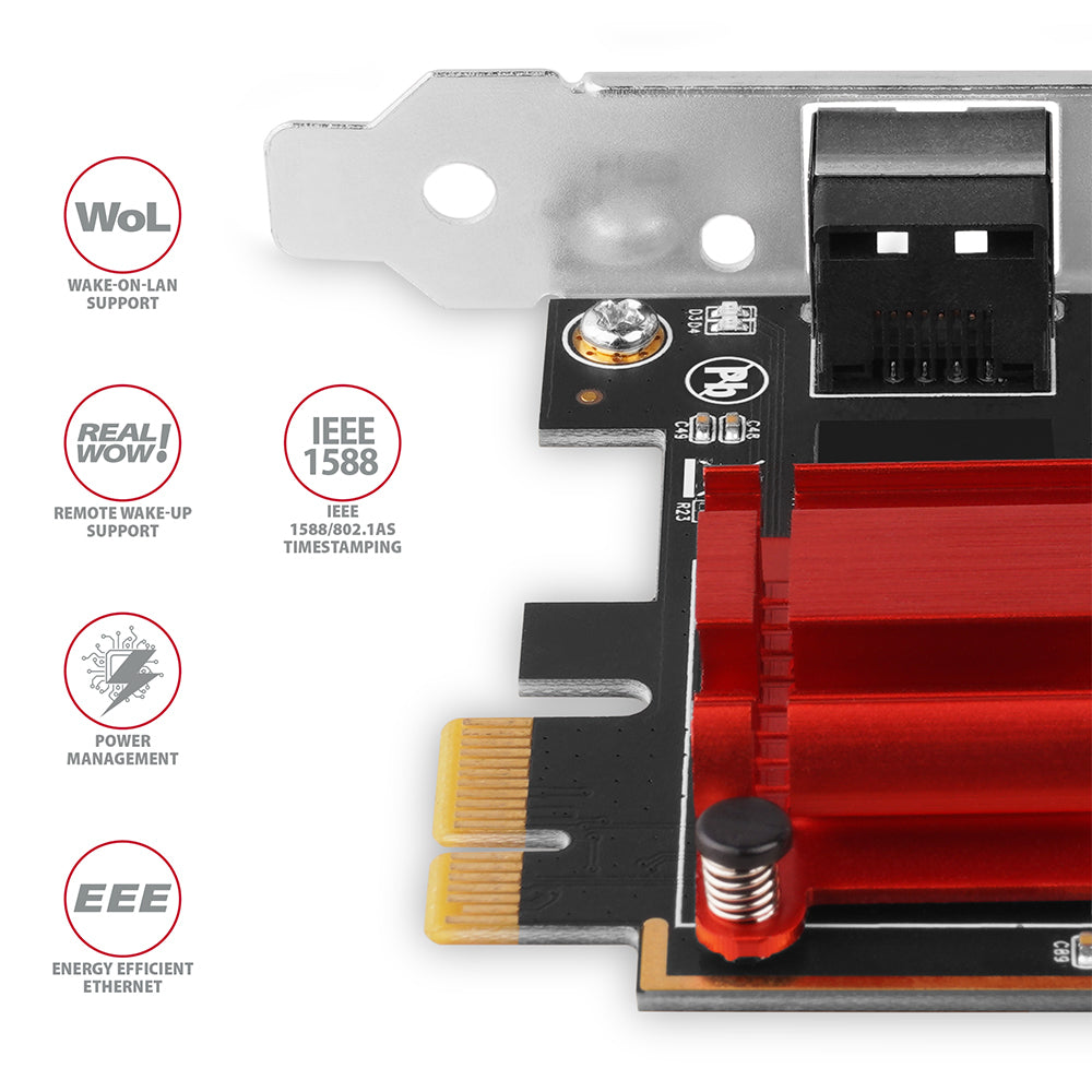 Axagon PCEE-G25 adaptador y tarjeta de red Interno Ethernet 2500 Mbit/s (4)