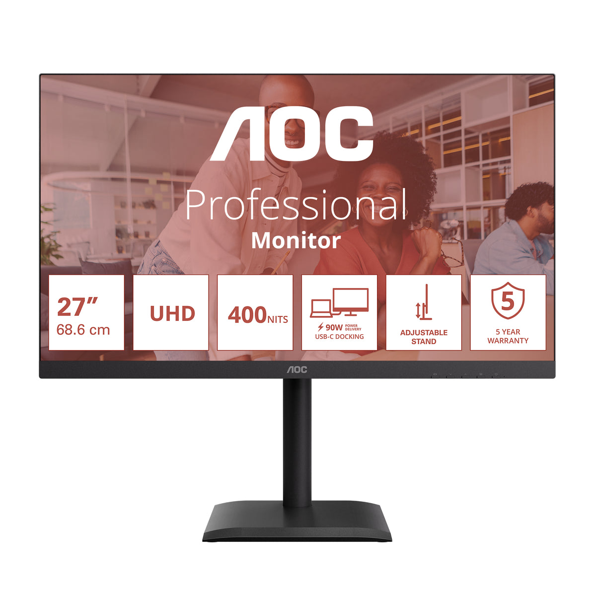 AOC E4 U27E4CV pantalla para PC 68,6 cm (27") 3840 x 2160 Pixeles 4K Ultra HD LED Negro (2)