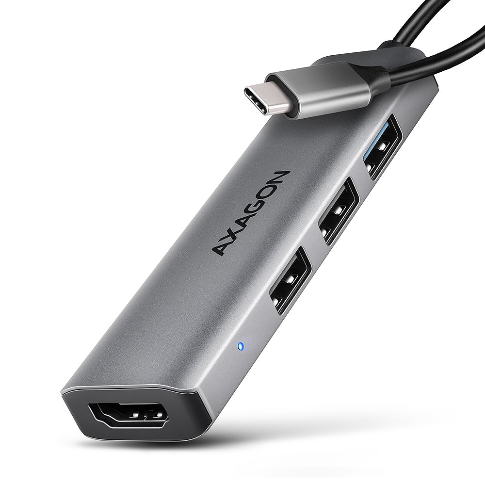 Axagon HMC-H3A base para portátil y replicador de puertos Alámbrico USB 3.2 Gen 1 (3.1 Gen 1) Type-C Plata