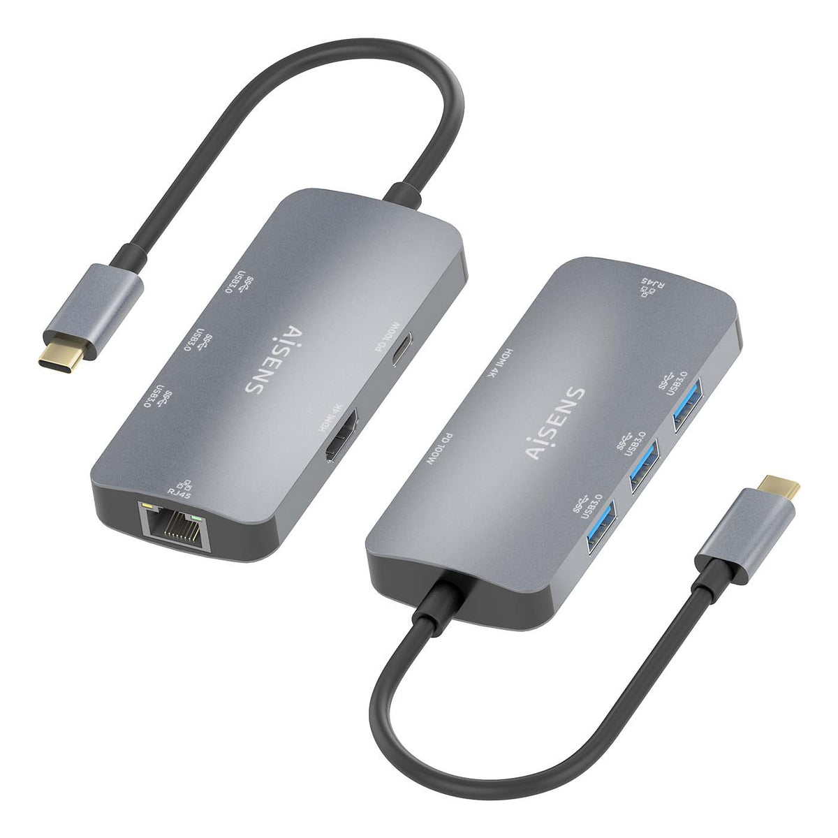 AISENS ASUC-6P019-GR base para portátil y replicador de puertos Alámbrico USB 3.2 Gen 1 (3.1 Gen 1) Type-C (4)