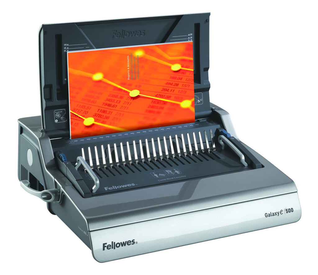 Fellowes Galaxy E Comb Encuadernadora de canutillo 500 hojas Negro, Plata (2)