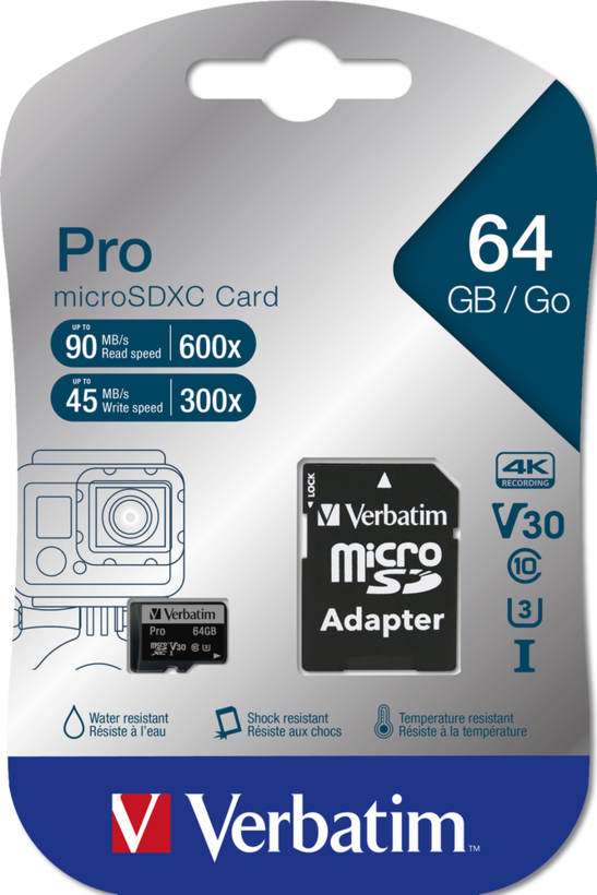 MicroSDHC Verbatim Pro 32 GB U3 47041 (8)