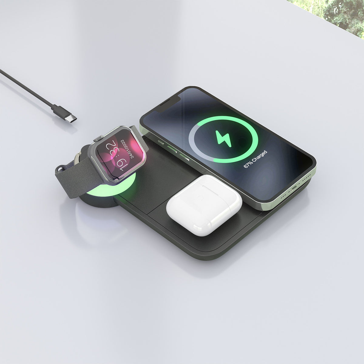 AISENS ASCH-15W4WC062-BK cargador de dispositivo móvil Auriculares, Smartphone, Reloj inteligente Cargador inalámbrico Interior (8)