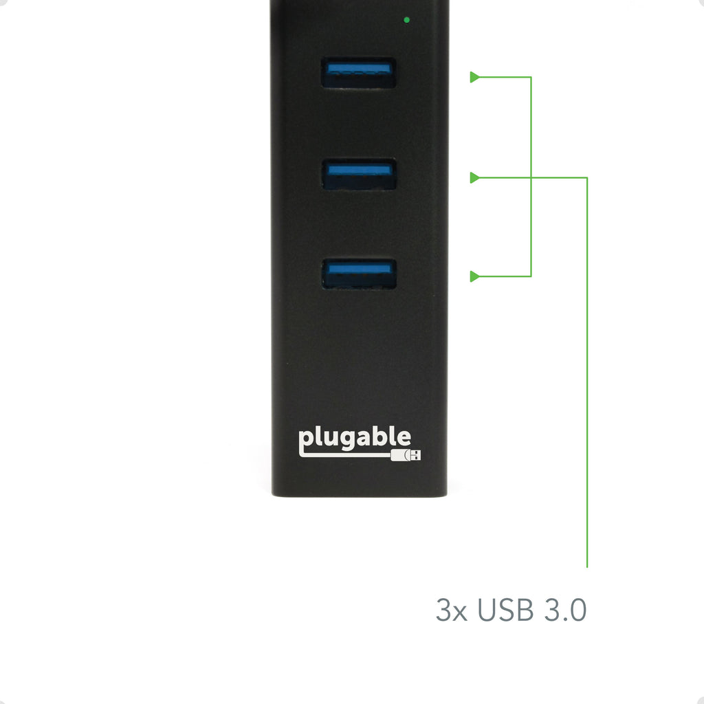 Plugable Technologies USB 3.0 Alámbrico USB 3.2 Gen 1 (3.1 Gen 1) Type-B Negro