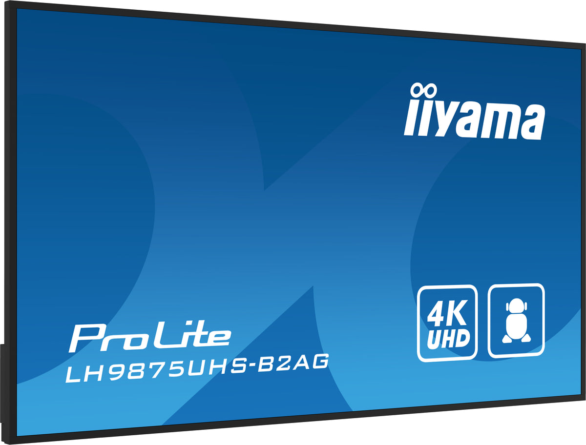iiyama LH9875UHS-B2AG pantalla de señalización Pantalla plana para señalización digital 2,48 m (97.5") LED Wifi 500 cd / m² 4K Ultra HD Negro Procesador incorporado Android 11 24/7 (7)