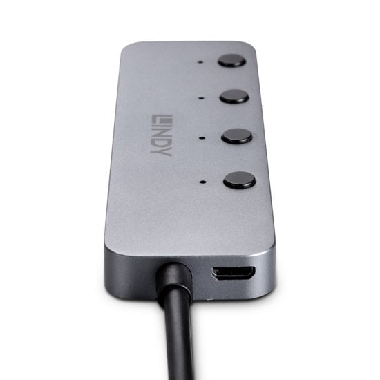 Lindy 43383 hub de interfaz USB 3.2 Gen 1 (3.1 Gen 1) Type-C 5000 Mbit/s Gris (4)