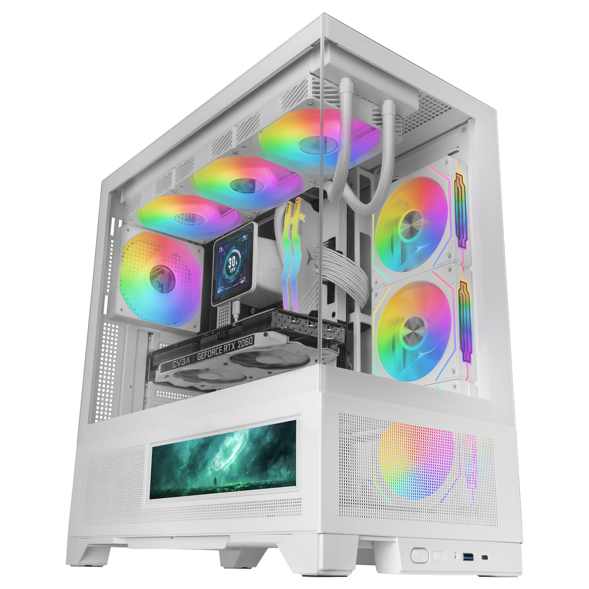 Mars Gaming MCLCDXW carcasa de ordenador Midi Tower Blanco (2)