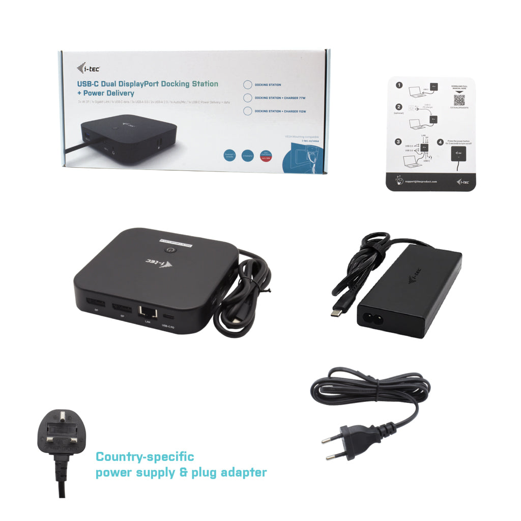 i-tec C31HDMIDPDOCKPD100UK base para portátil y replicador de puertos Alámbrico USB 3.2 Gen 1 (3.1 Gen 1) Type-C Negro (6)