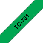 Brother TC-701 cinta para impresora de etiquetas Negro sobre verde (2)