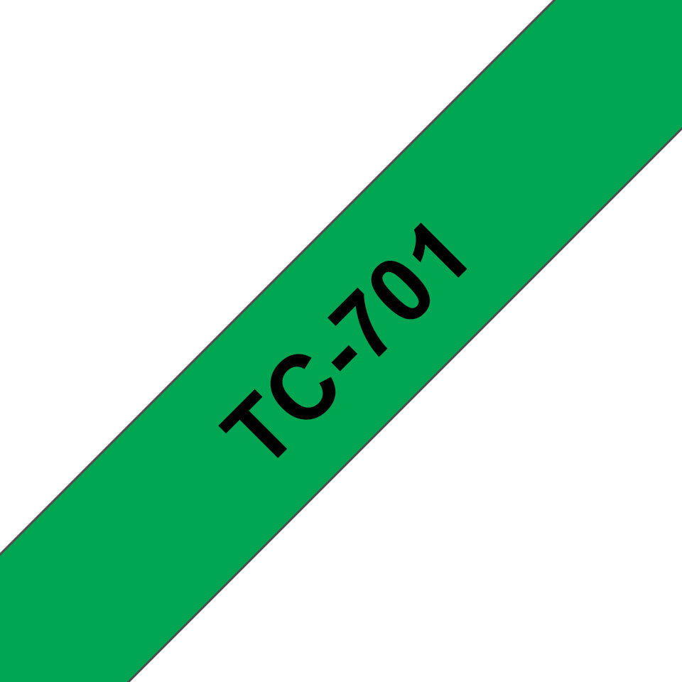 Brother TC-701 cinta para impresora de etiquetas Negro sobre verde (2)