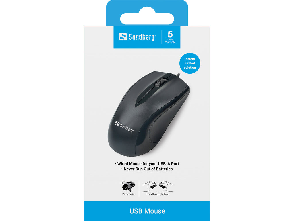 Sandberg 631-01 ratón Oficina Mano derecha USB tipo A Óptico 1200 DPI (3)