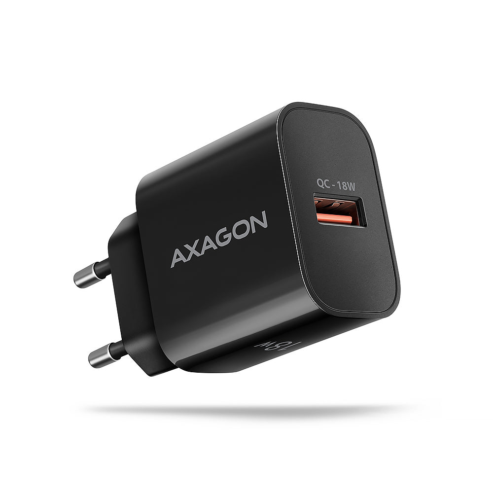 Axagon ACU-QC18 cargador de dispositivo móvil Teléfono móvil, Batería portátil, Smartphone, Reloj inteligente, Tableta, Universal Negro Corriente alterna Carga rápida Interior